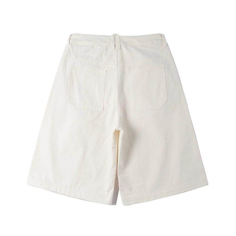 white denim culotte shorts